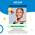 Abdul Rauf Iddrisu Named Pumptech Best Employee of the Month for August 2026.
